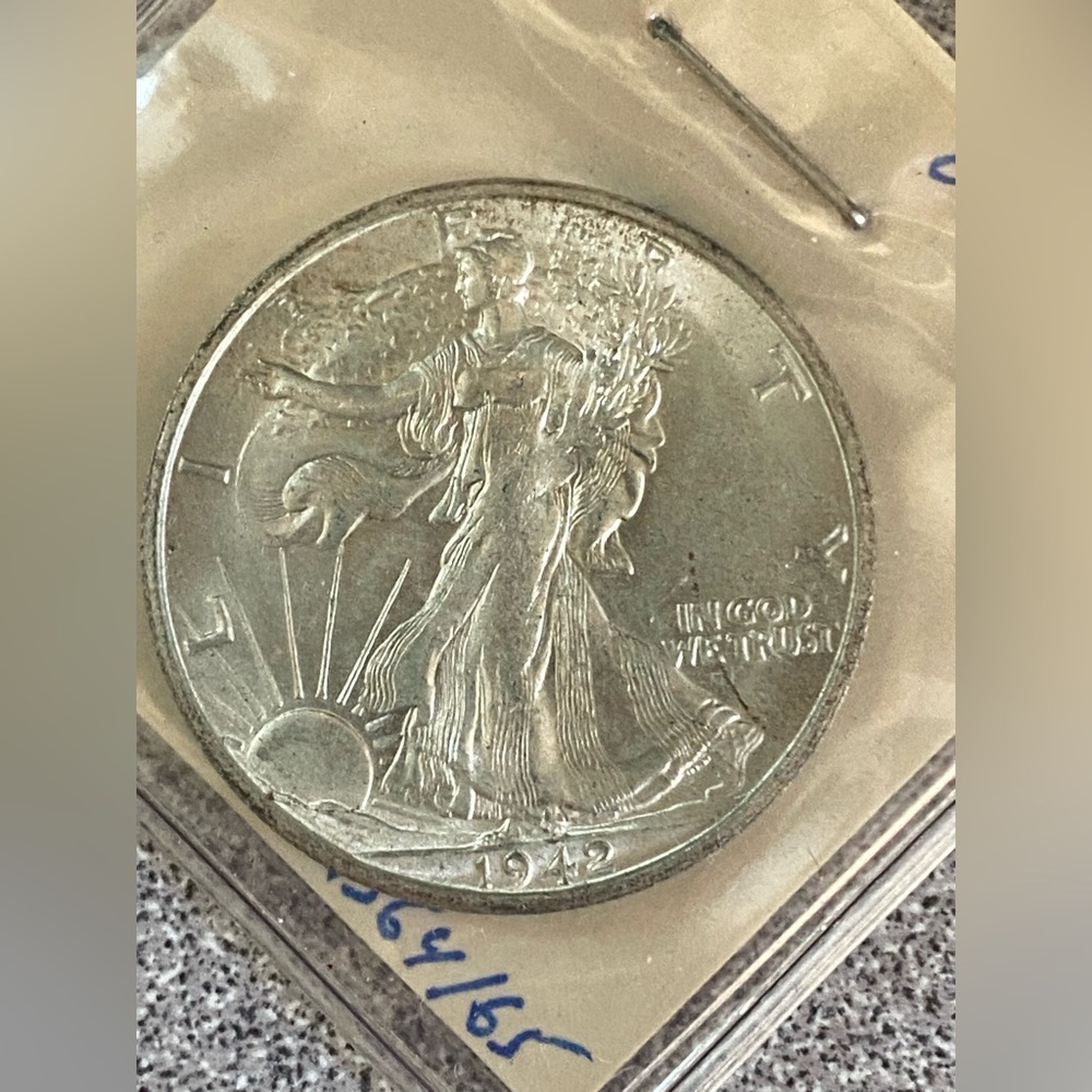 1942-S Walking Liberty Half Dollar Coin - Picture 11 of 16
